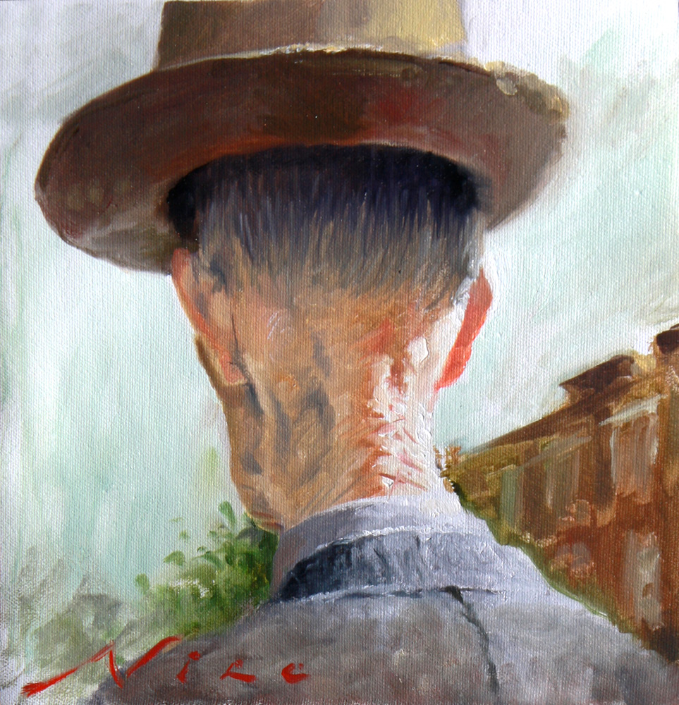 An Old Man as his Hat Rose